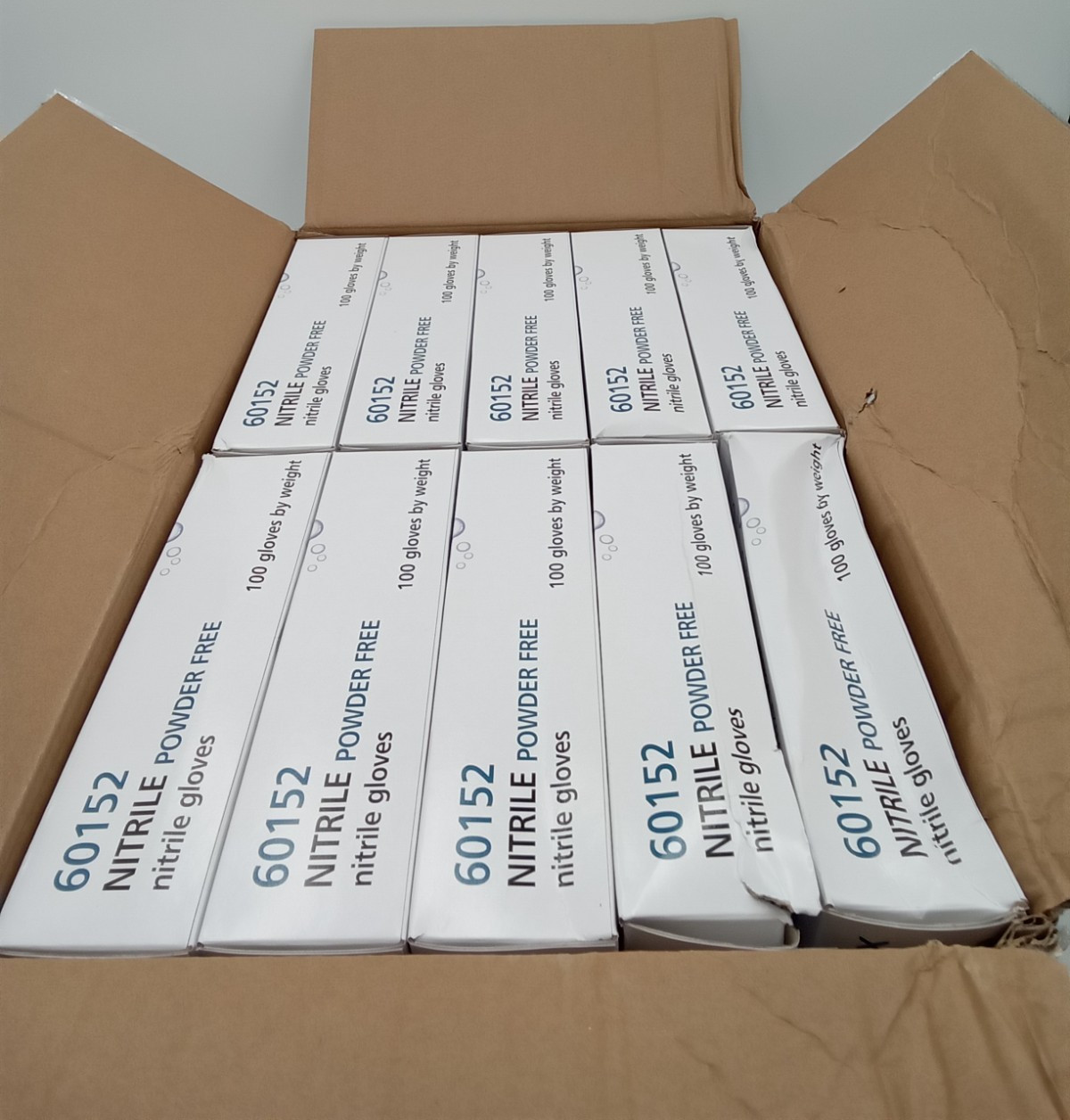 FINITEX Ice Blue Nitrile Powder-Free Exam Gloves, 10 Boxes, 1000ct, Medium 60152