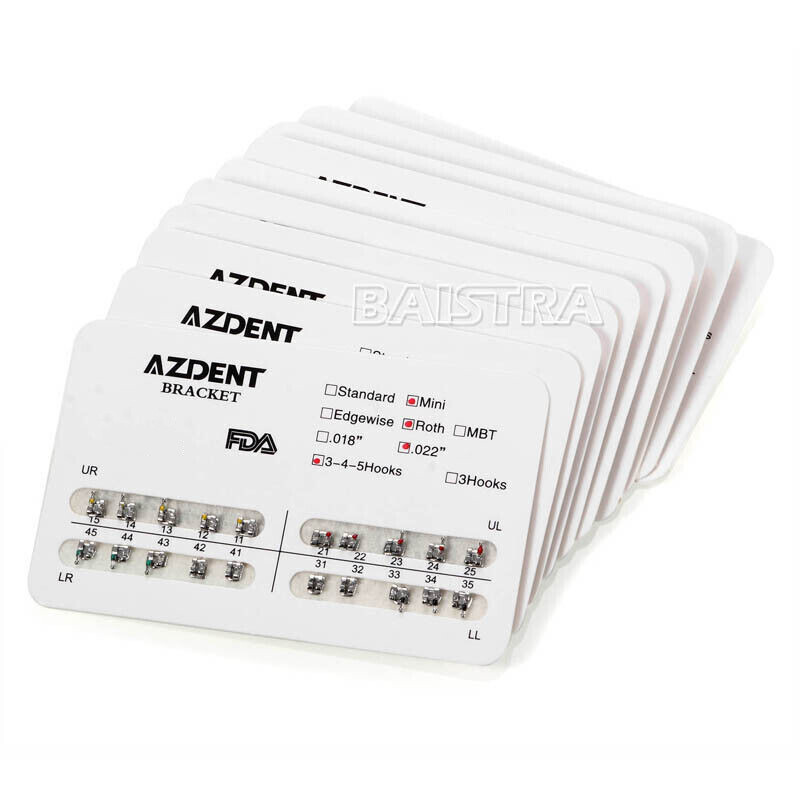 Dental Orthodontic Braces Brackets Mini Roth Slot.022 345 Hooks AZDENT