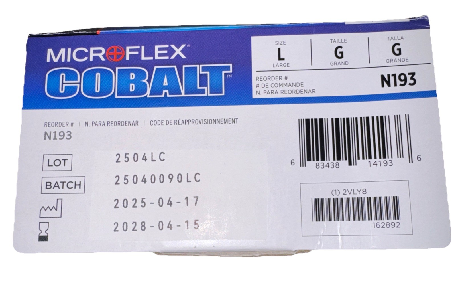 Ansell Microflex Cobalt Nitrile Exam Gloves 9.5 In, Blue 4 Mil Size: L (100 CT)