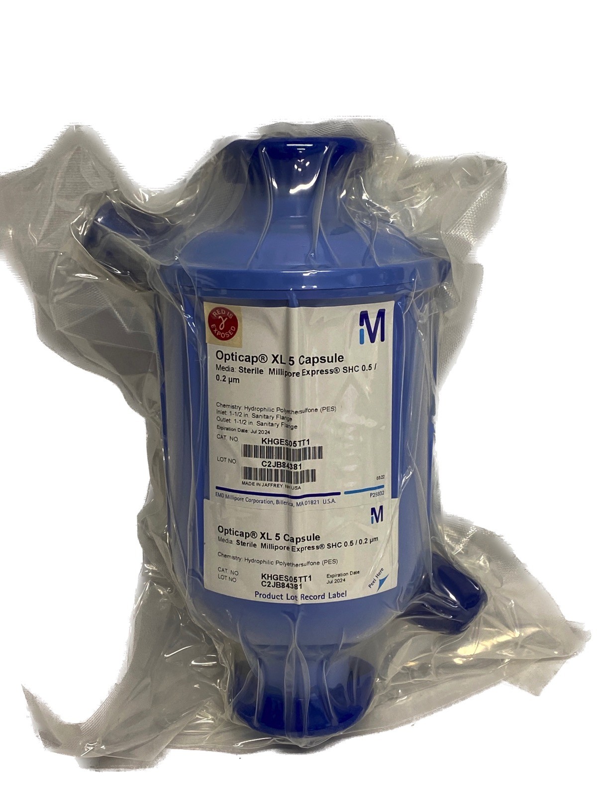 MILLIPORE Express Opticap XL 5 Filter Capsule 0.5/0.2um SHC 1-1/2”TC KHGES05TT1