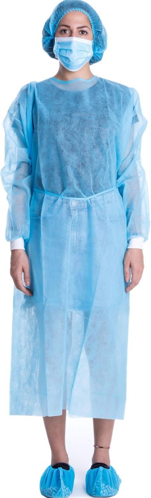 Disposable Isolation Gown Polypropylene Lab Gowns Knit Cuff Long Sleeve Pack …