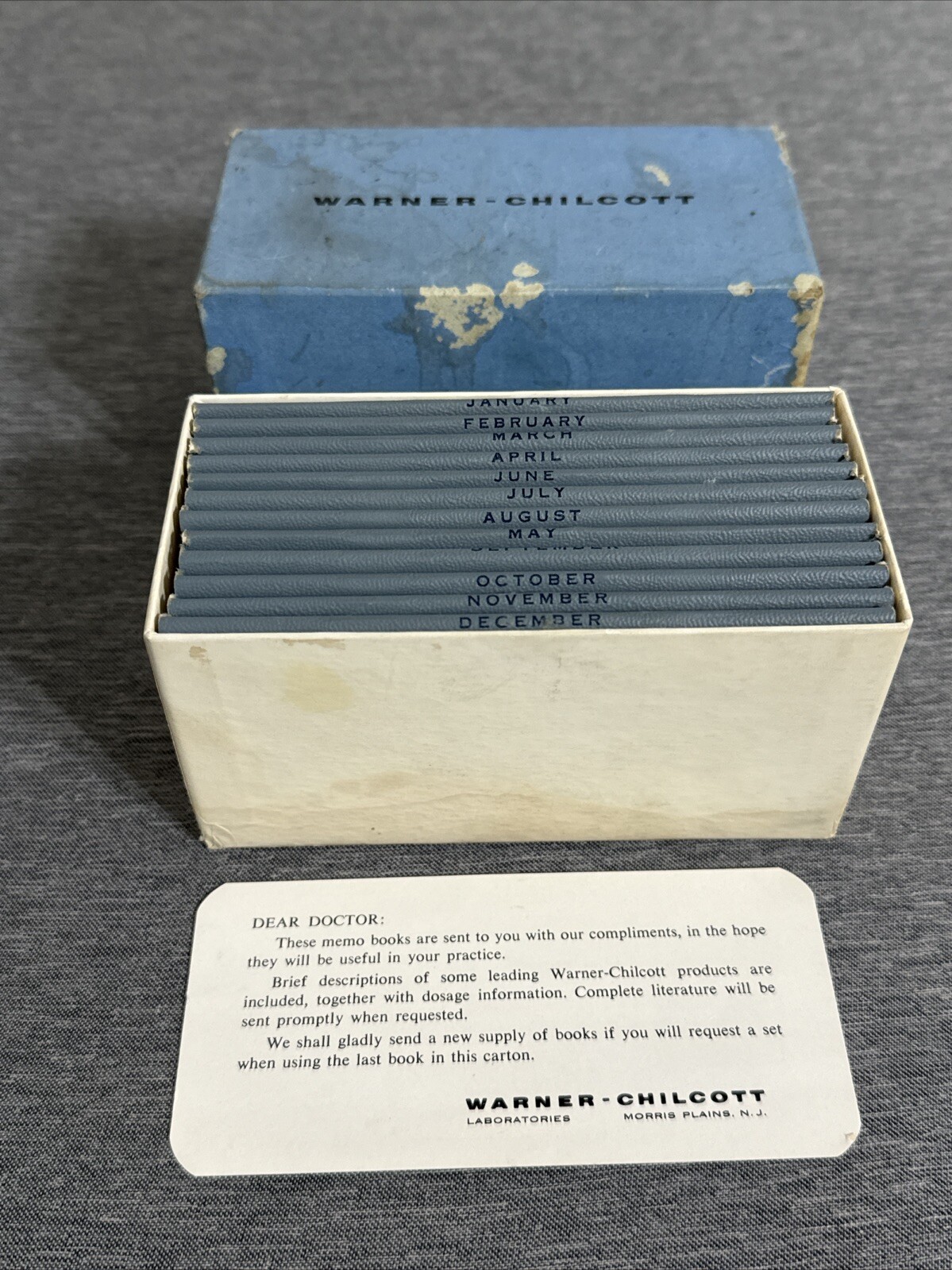 Vintage Anatomy Warner Chilcott Morris NJ Monthly Pocket Calendar Set 1964