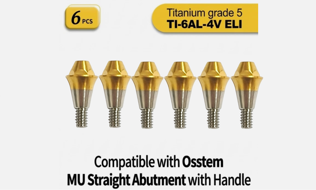 6pcs TSMA-5020R Multi unit straight abutment fits to Hiossen Osstem platform