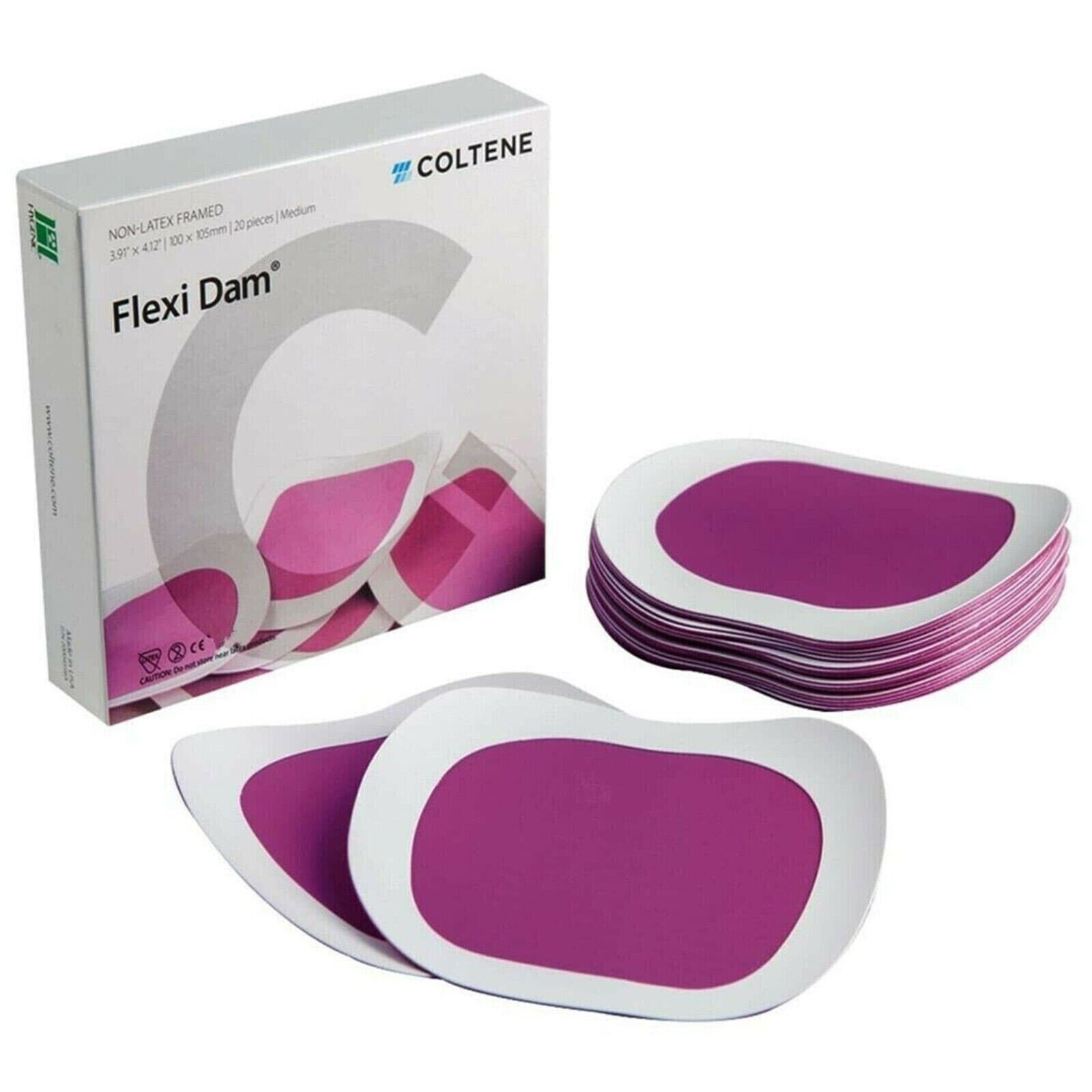 Coltene Hygenic Flexi Dam Non-Latex Framed Dental Dam Medium 20/PK 100 x 105mm