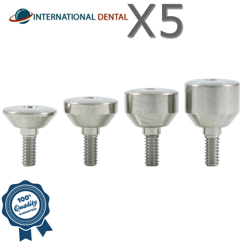 5 Titanium Healing Cap Extra Wide Platform Ø6.3mm Dental Fixture Int Hex 2.42mm