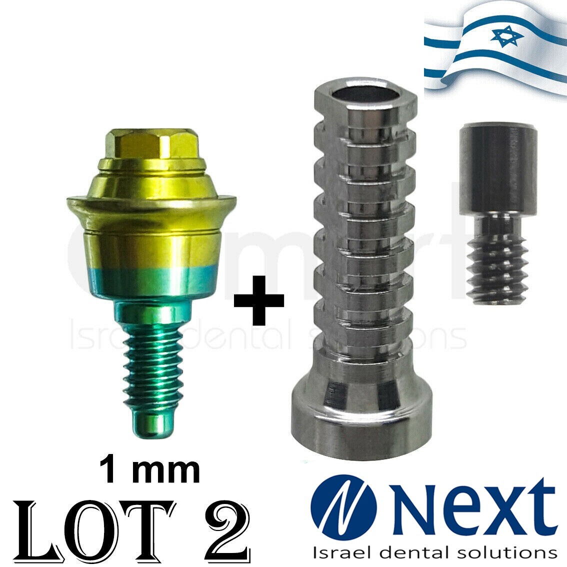 LOTx2 MIS conical C1 WP Straight Multi Unit titanium sleeve 1 mm