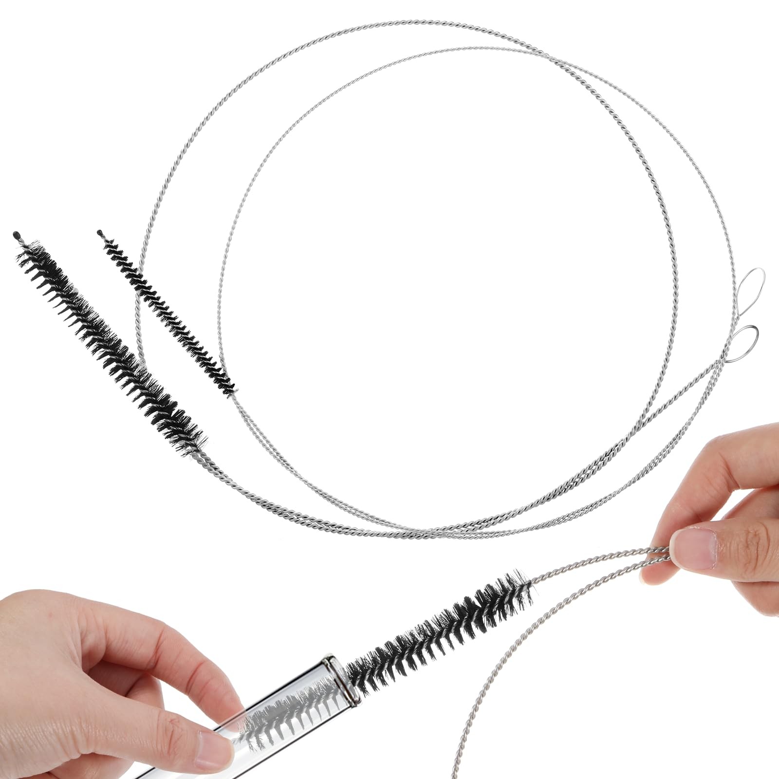 2 PCS Straw Cleaner Brush Extra Long, 39.4 in Long Inches, Black