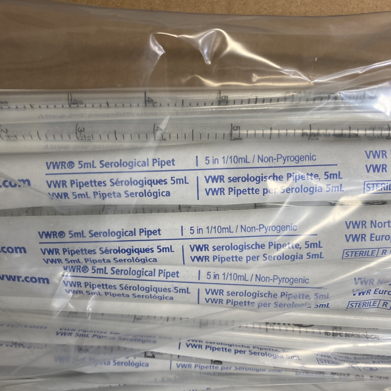 VWR Serological Pipette 5 ml Polystyrene Total of 350 Pipets