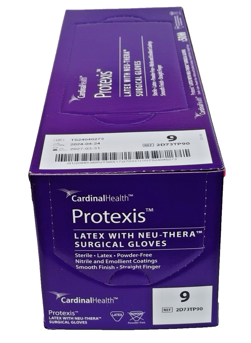 50 X Protexis Latex With Neu-Thera Sterile Surgical Gloves, Powder-Free, Size 9