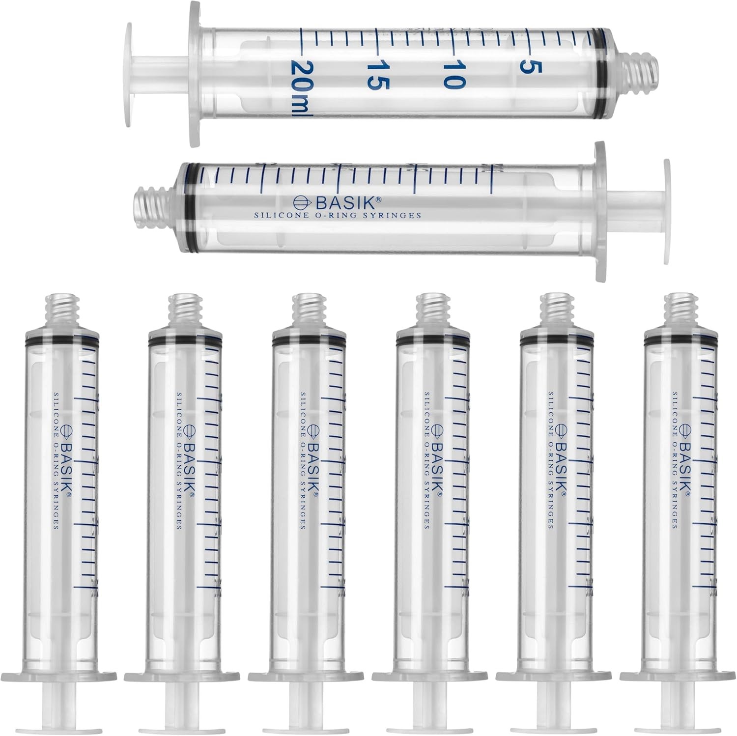 BASIK Silicone O-Ring Syringes, 20cc Compatible With ENFIT Connections,…