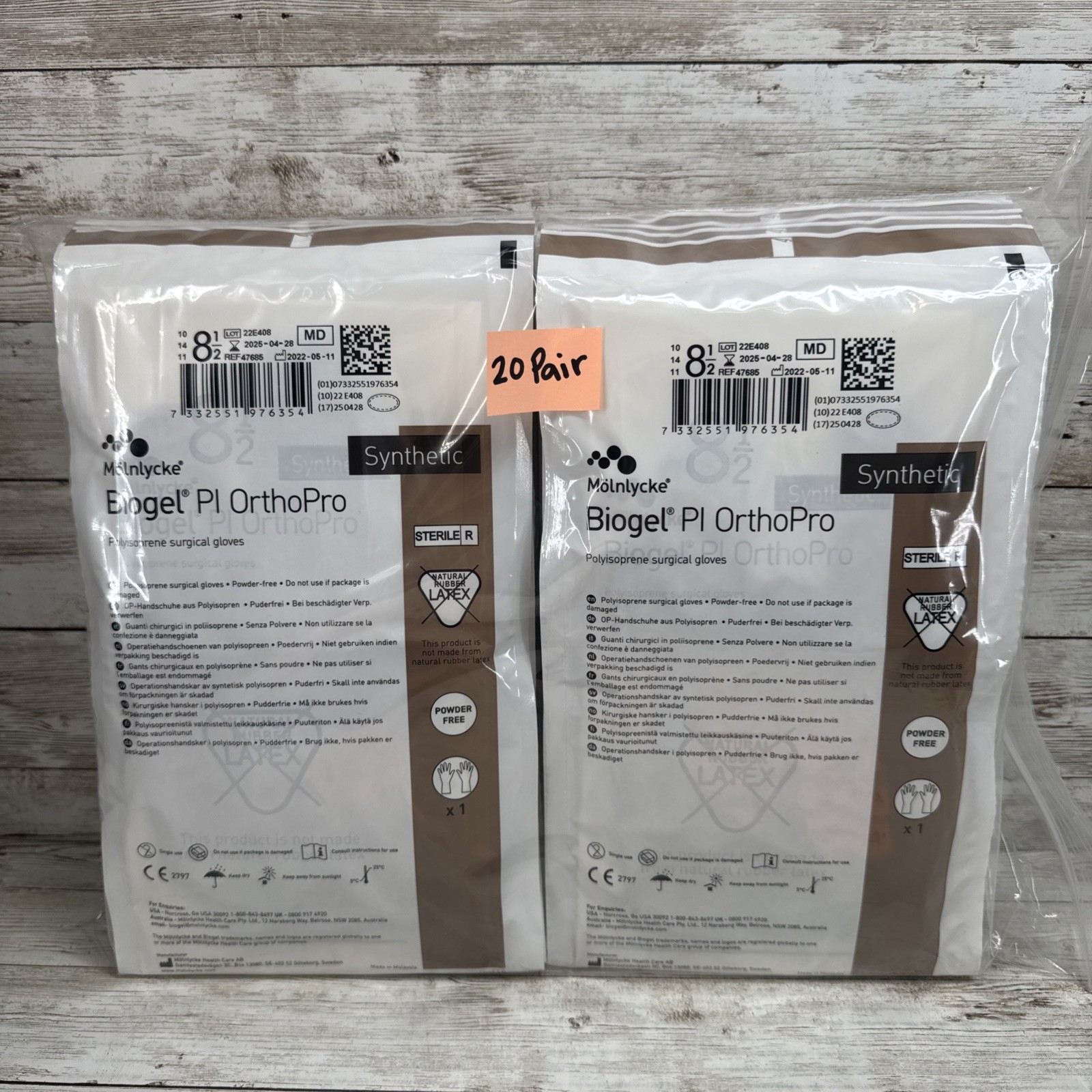 Biogel PI OrthoPro Polyisoprene Surgical Gloves *20 Pair* Size: 8.5 *See Date*