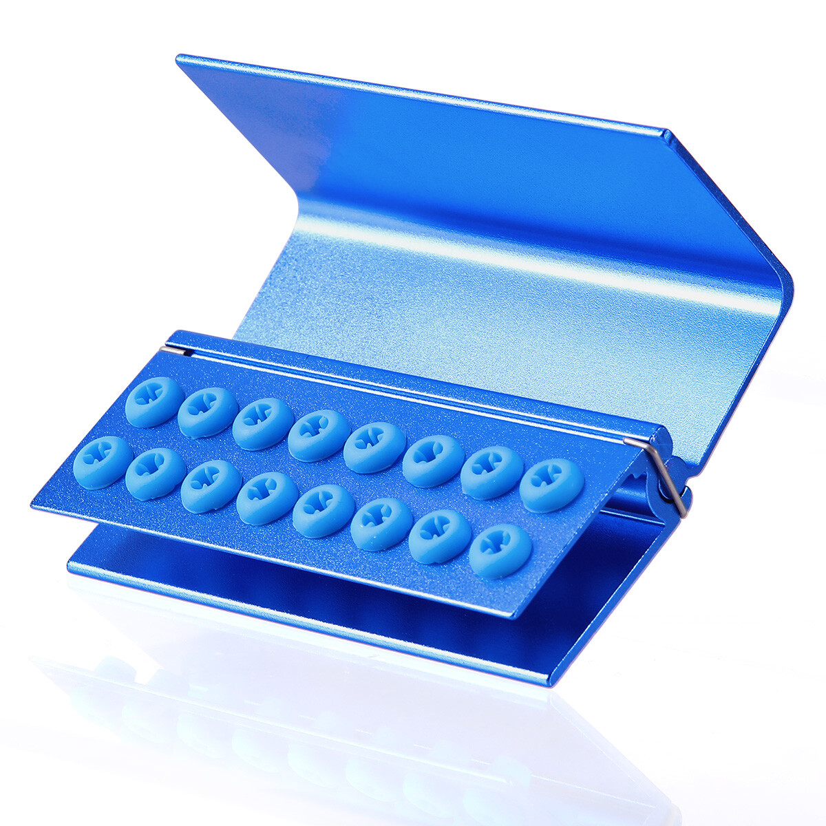 Dental Bur Box Burs Autoclave Holder 16 Silicon Holes With Silicon For FG RA Bur