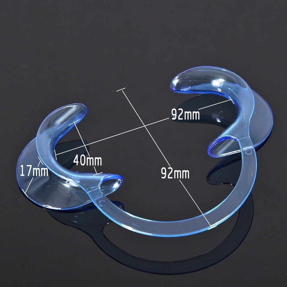 1 Pc Dental Teeth Whitening Cheek Retractor C Type Transparent Blue Mouth Opener
