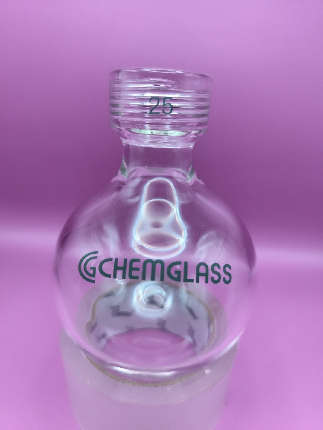 Chemglass 350mL HW Pressure Vessel Round Bottom #25 Internal Thread