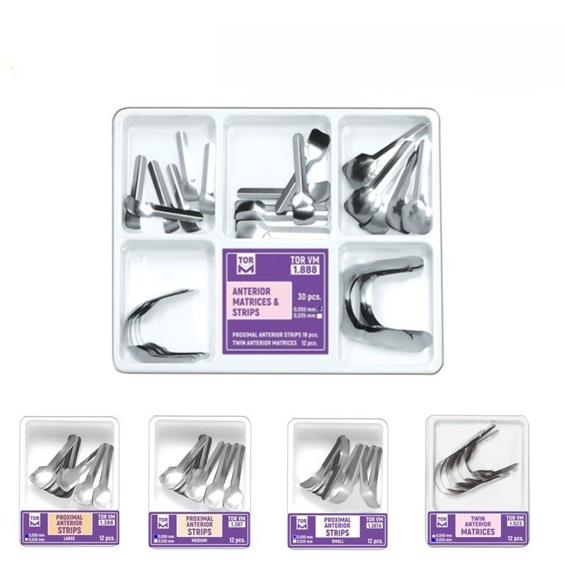 100pcs TOR VM Dental Matrix Bands Sectional Contoured Matrices Wedges No1.398 US