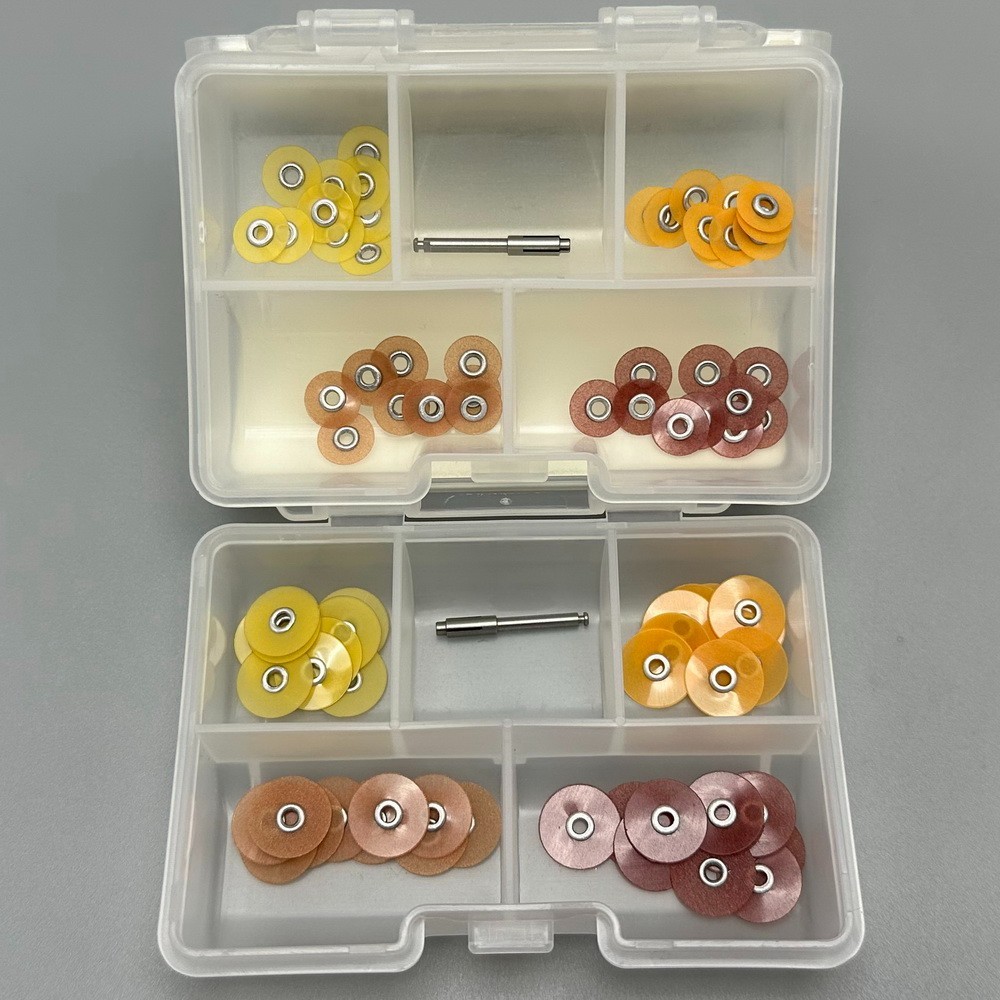 40 Pcs Dental SOFLEX Composite Finishing Polishing Discs + Mandrel 9.5mm/12.7mm
