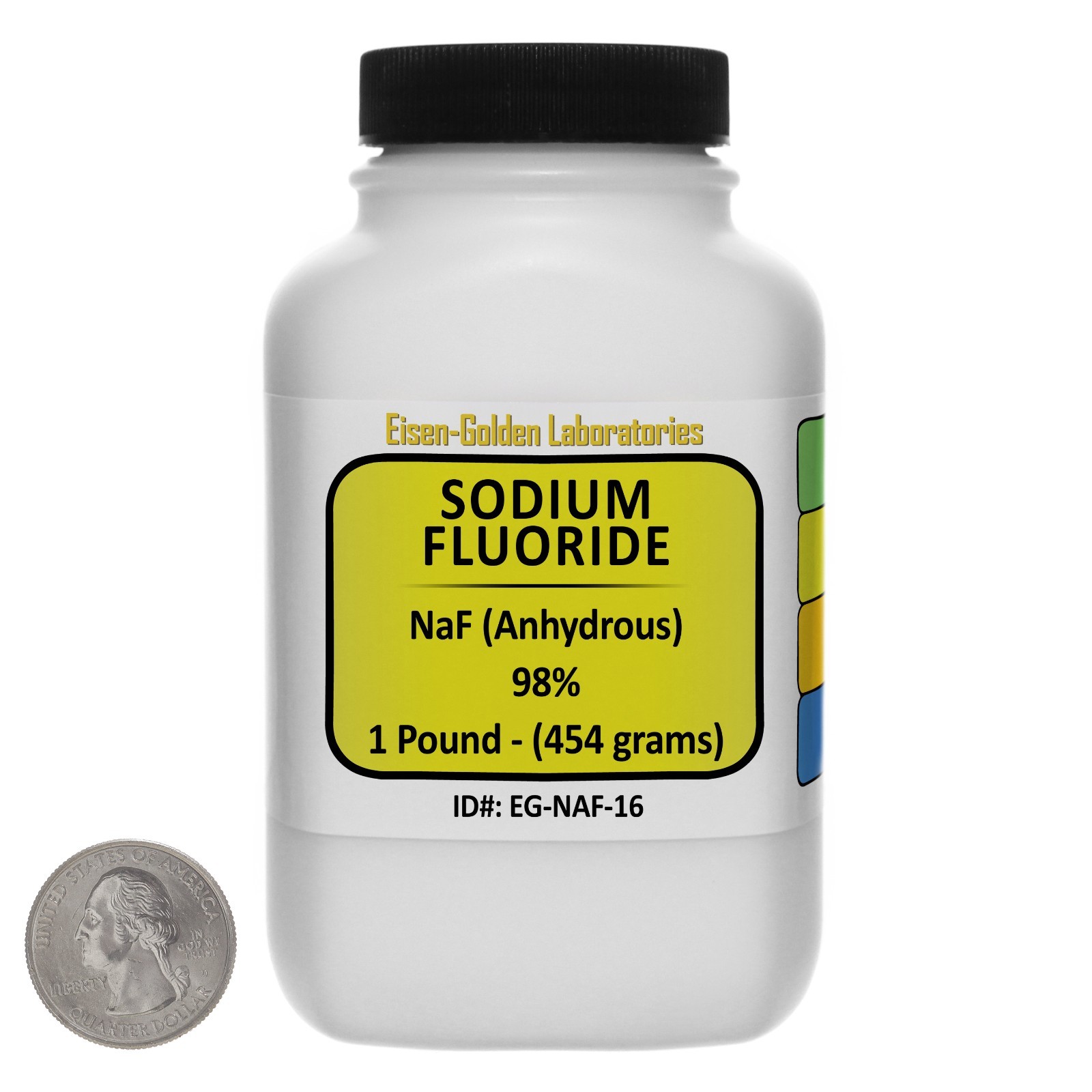 Sodium Fluoride [NaF] 98% Reagent Grade Powder 1 Lb in a Space-Saver Bottle USA