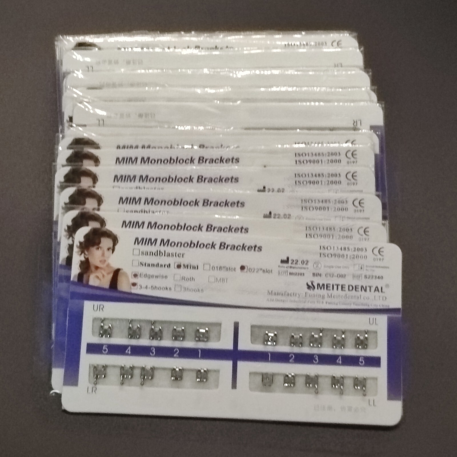 10Sets Dental Teeth Bracket Metal Braces Mini Edgewise 022 345 Hooks