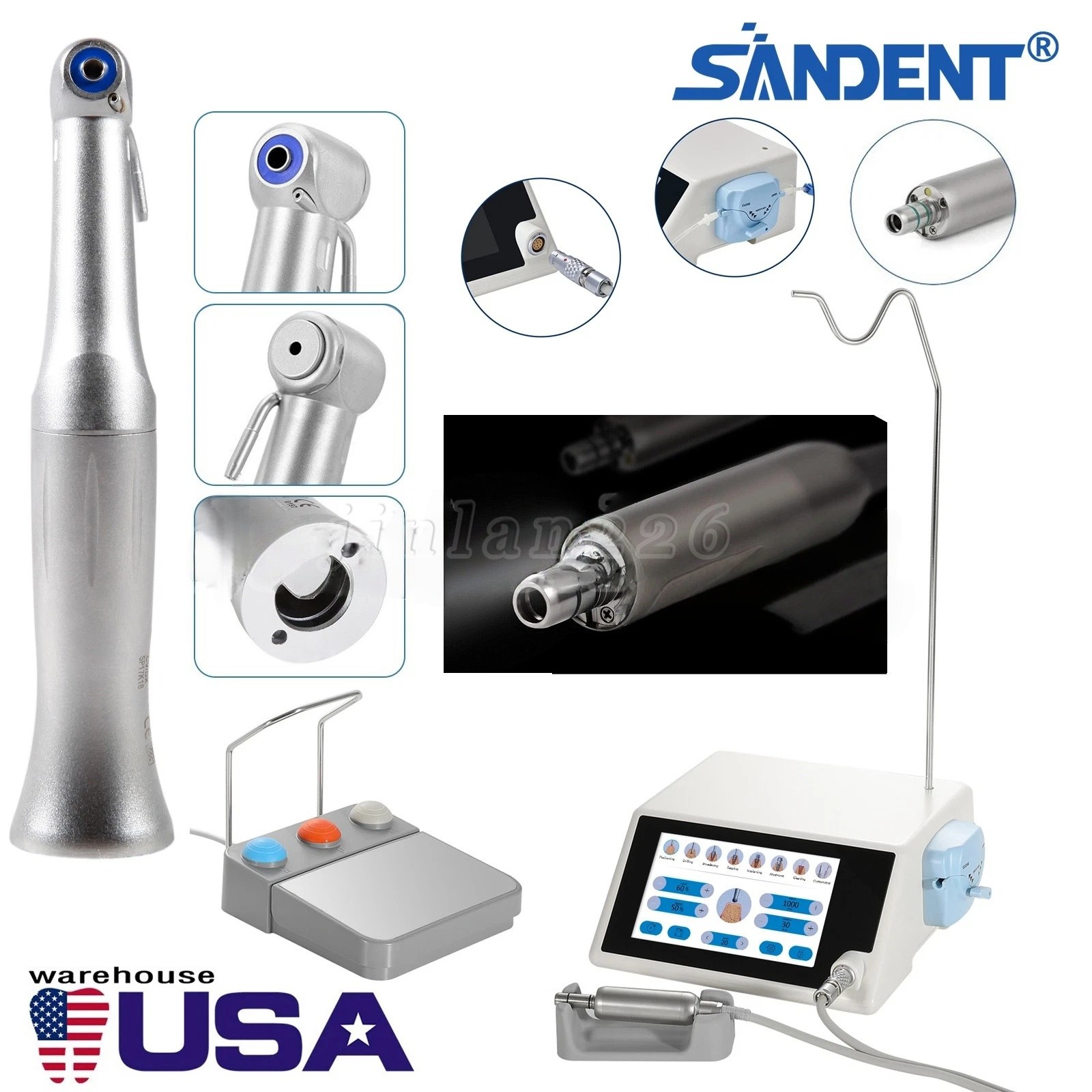 SANDENT Dental LED Brushless Implant Motor System Touch / 20:1 Implant Handpiece