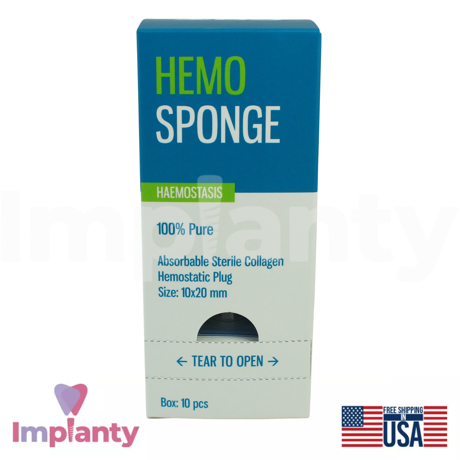 GDT Hem0sponge Pure Collagen Absorbable Sterile Sponge Ø10.0mm Diameter