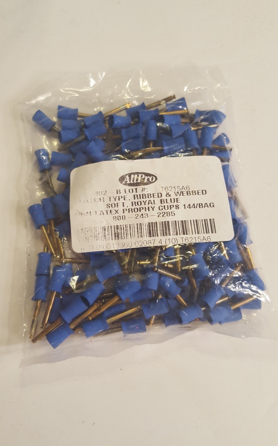 ALLPRO Non-Latex Latch Mandrel Prophy Cups Royal Blue Unscented 144ct