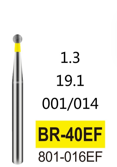 100 PCS BR-40EF Medium Ball Round Extra Very Fine Grit FG Dental Diamond Burs