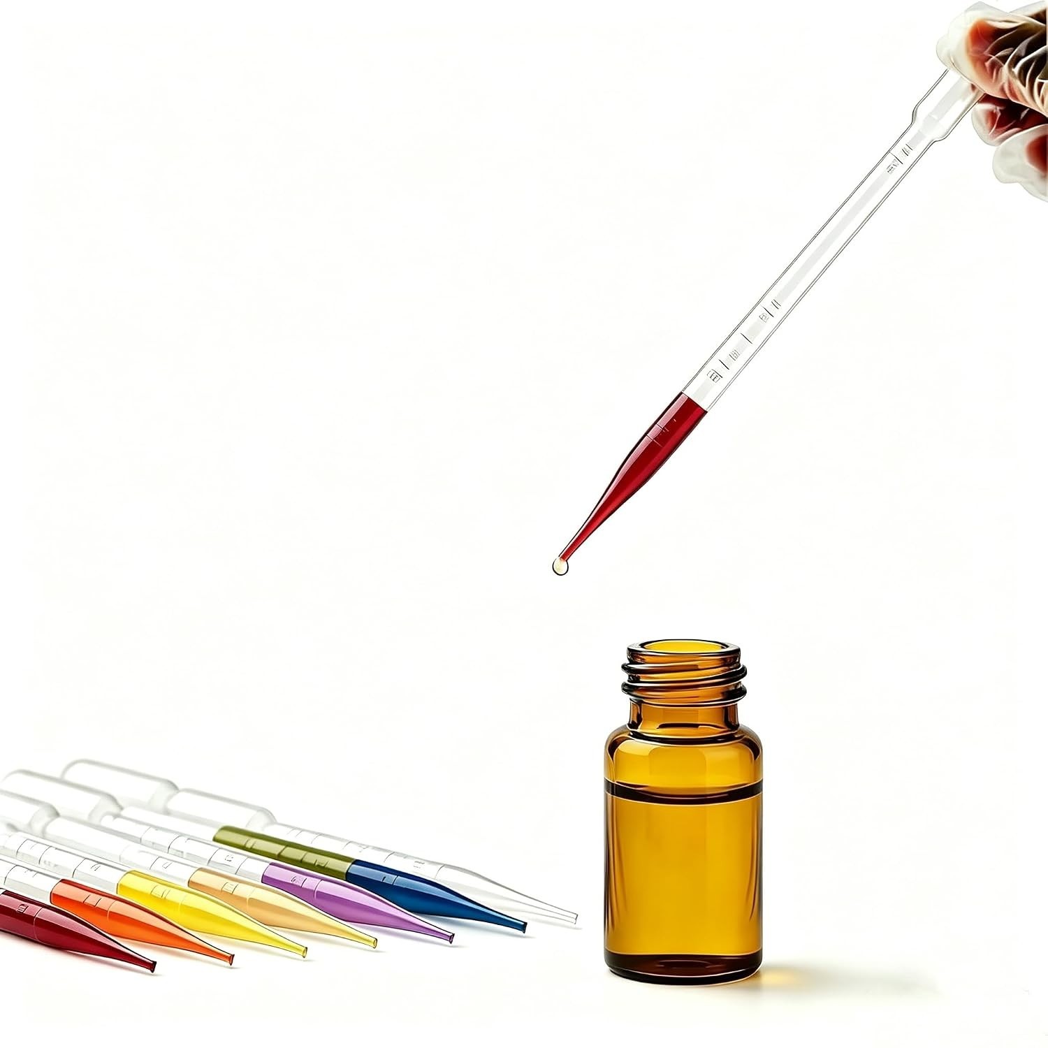 50-Pack 3ml Disposable Pipettes with Graduated Scale for Precise Liquid Transfer