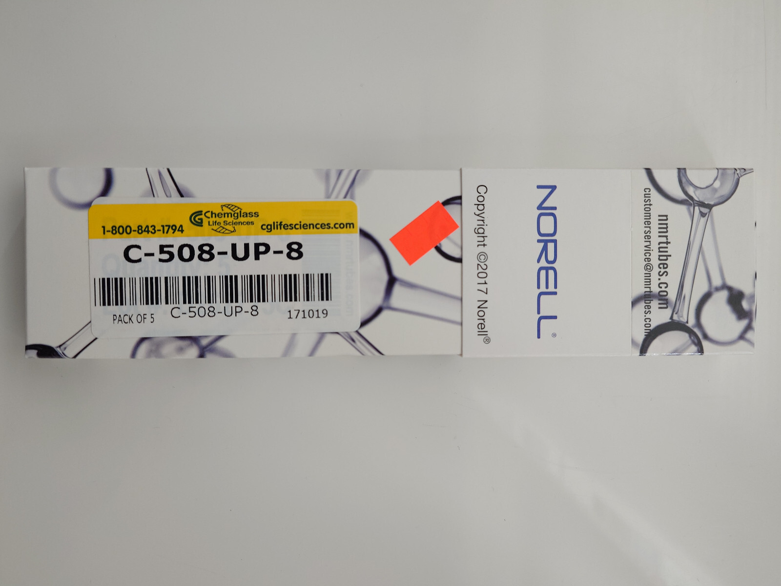 Norell C-508-UP-8 NMR tubes 5-pack 5mm 8″