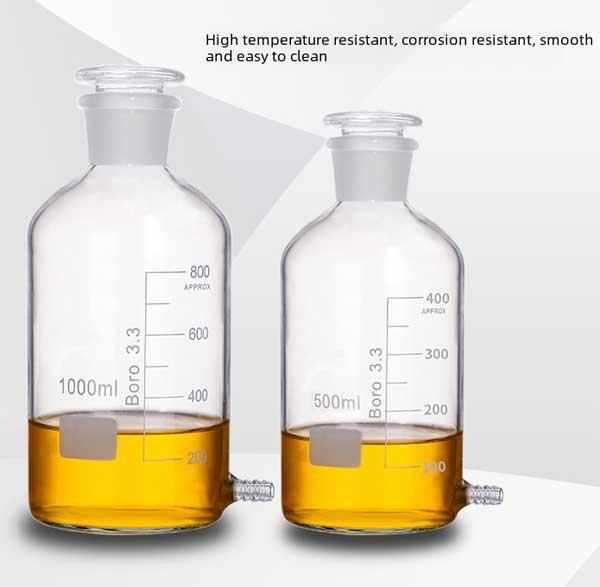 Lab Supply Borosilicate Glass Reagent Bottle 125ml-5000ml with Side Nozzle
