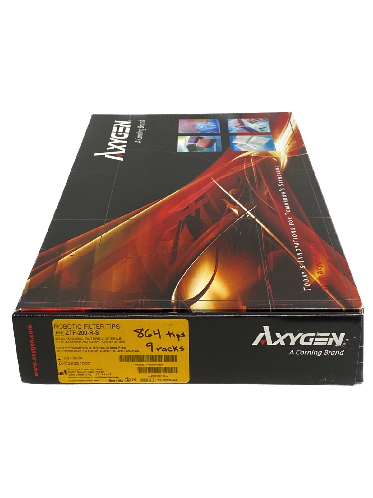 (864) AXYGEN 200uL Zymark Robotic Filtered Pipet Tips 9×96/Rk ZTF-200-R-S