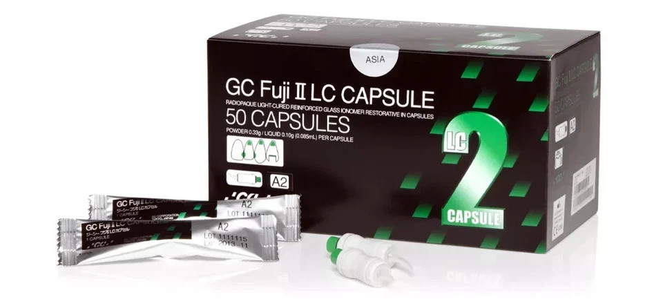 Restorative 50 Capsules Pack A2Dental GC FUJI 2 LC Radiopaque LC Reinforced GIC