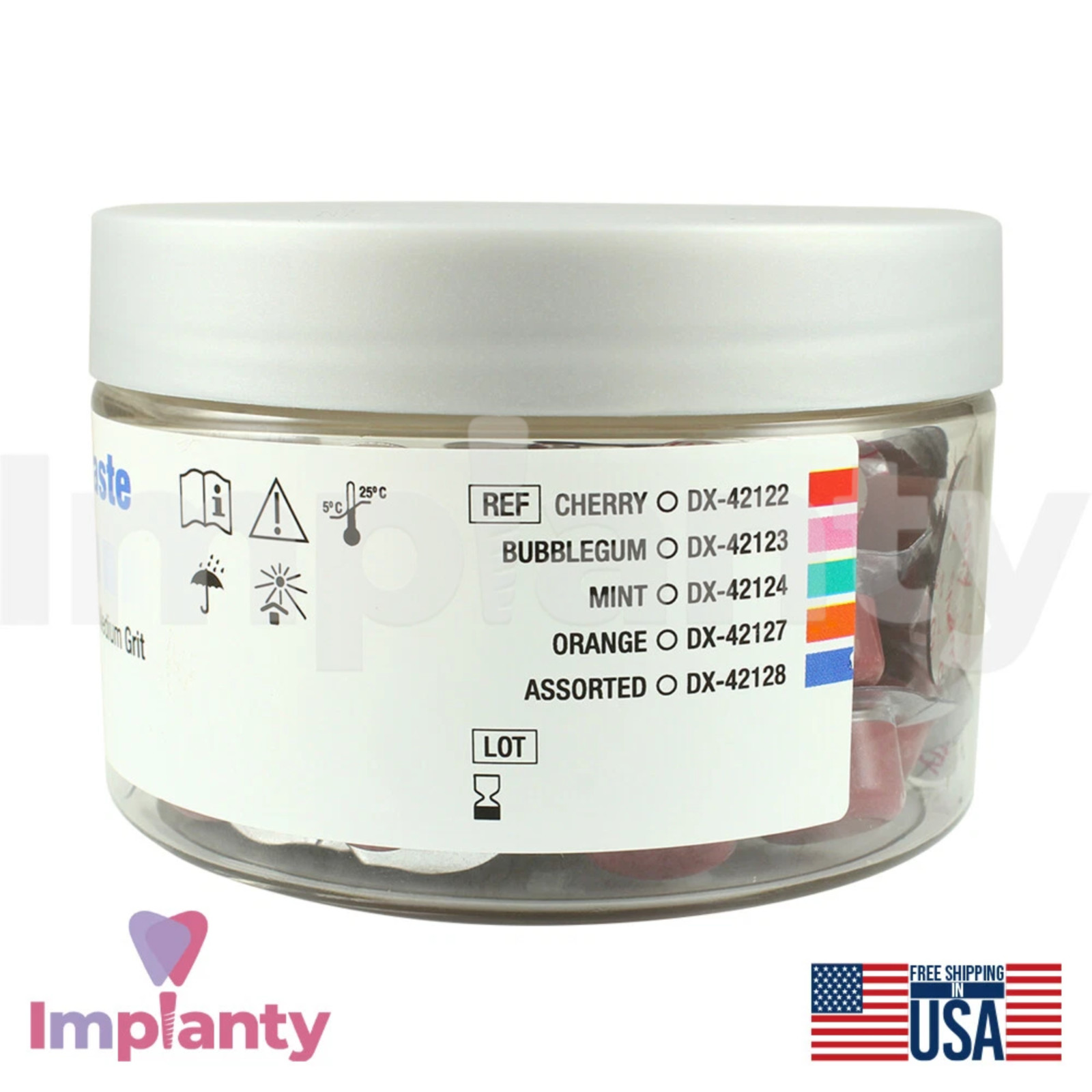 Dental ProphyIaxis Paste 50 Individual Cups 2g Medium Grit Natural Cherry Flavor