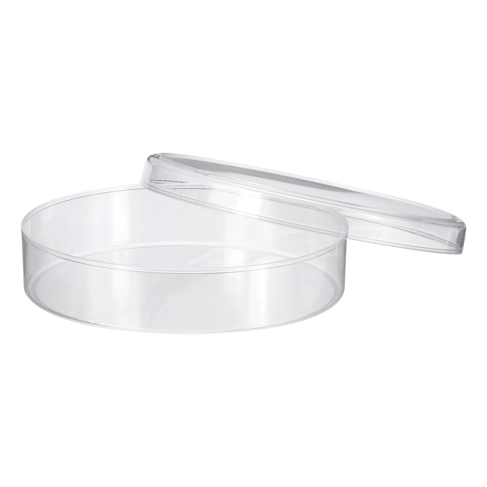1 Pack 90mm/3.5 Inch Plastic Petri Dishes with Lids for Lab, Clear