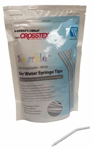 CROSSTEX SPARKLE AIR WATER SYRINGE TIPS, WHITE, 250/BAG, BCSAWSWH