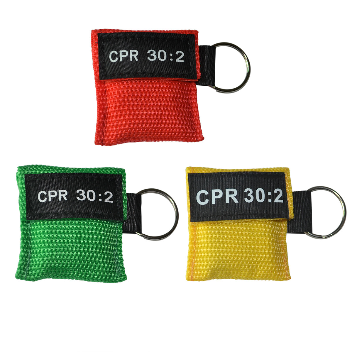 300pcs CPR Mask Random Color Keychain Pouch One-way Valve Respirater First Aid