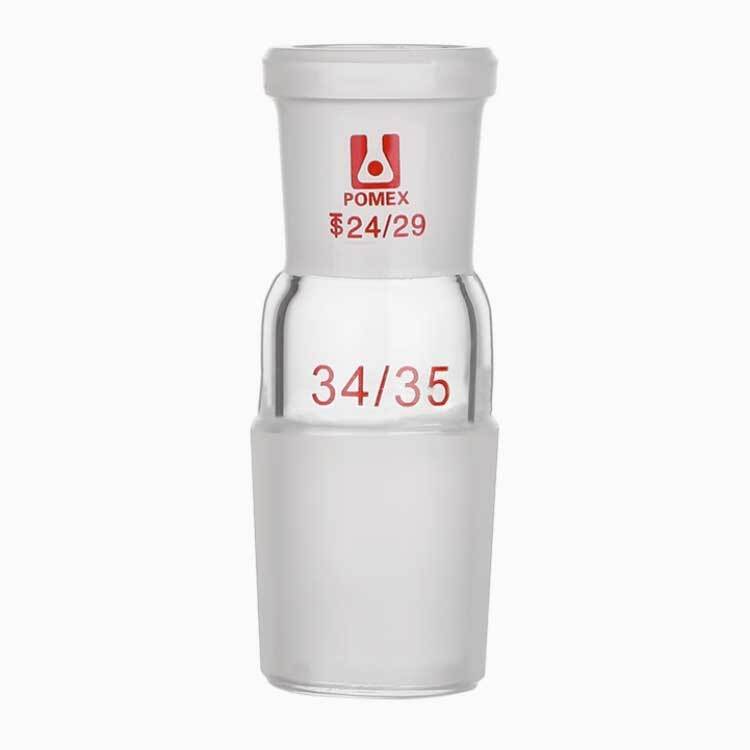 Glass Reducing Adapter From 34/35 Cone To 24/29 Socket Laboratory Glassware