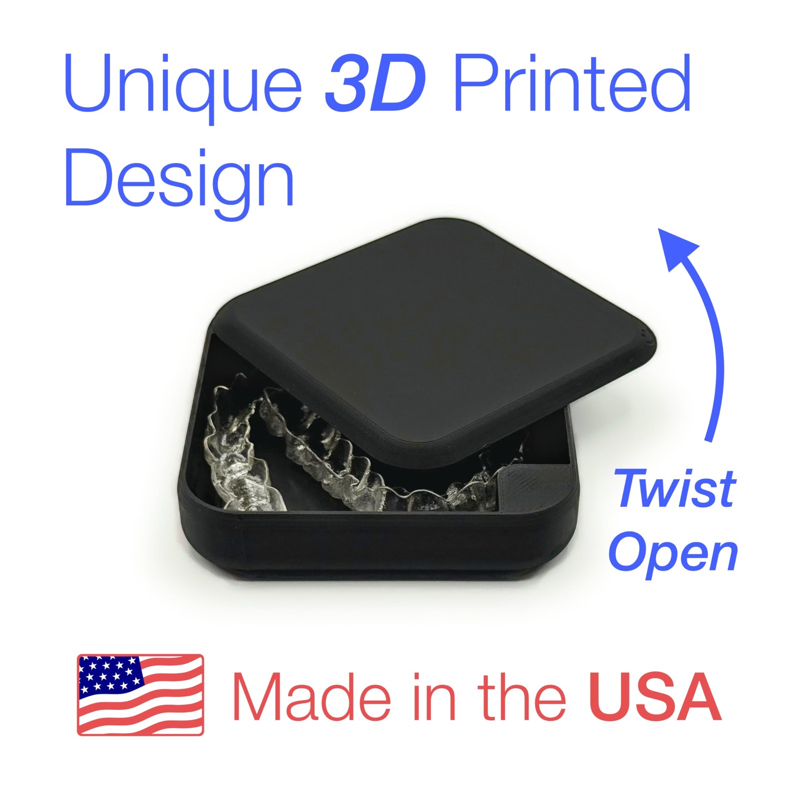 Kasse Invisalign Case by nCase | Modern Aligner & Retainer with QR Blue