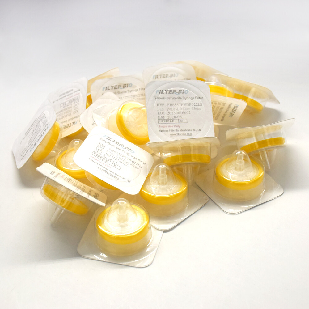Dental Lab 33mm Sterile Syringe Filter Unit PVDF Hydrophillic 0.22µm Membrane
