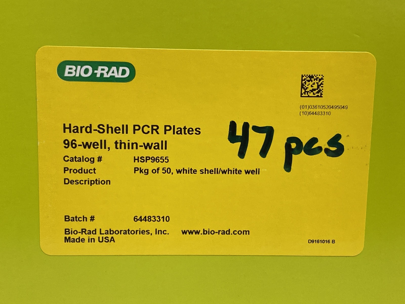 (47) BIO-RAD 96-Well Thin Wall Hard-Shell PCR Culture Plates White HSP9655