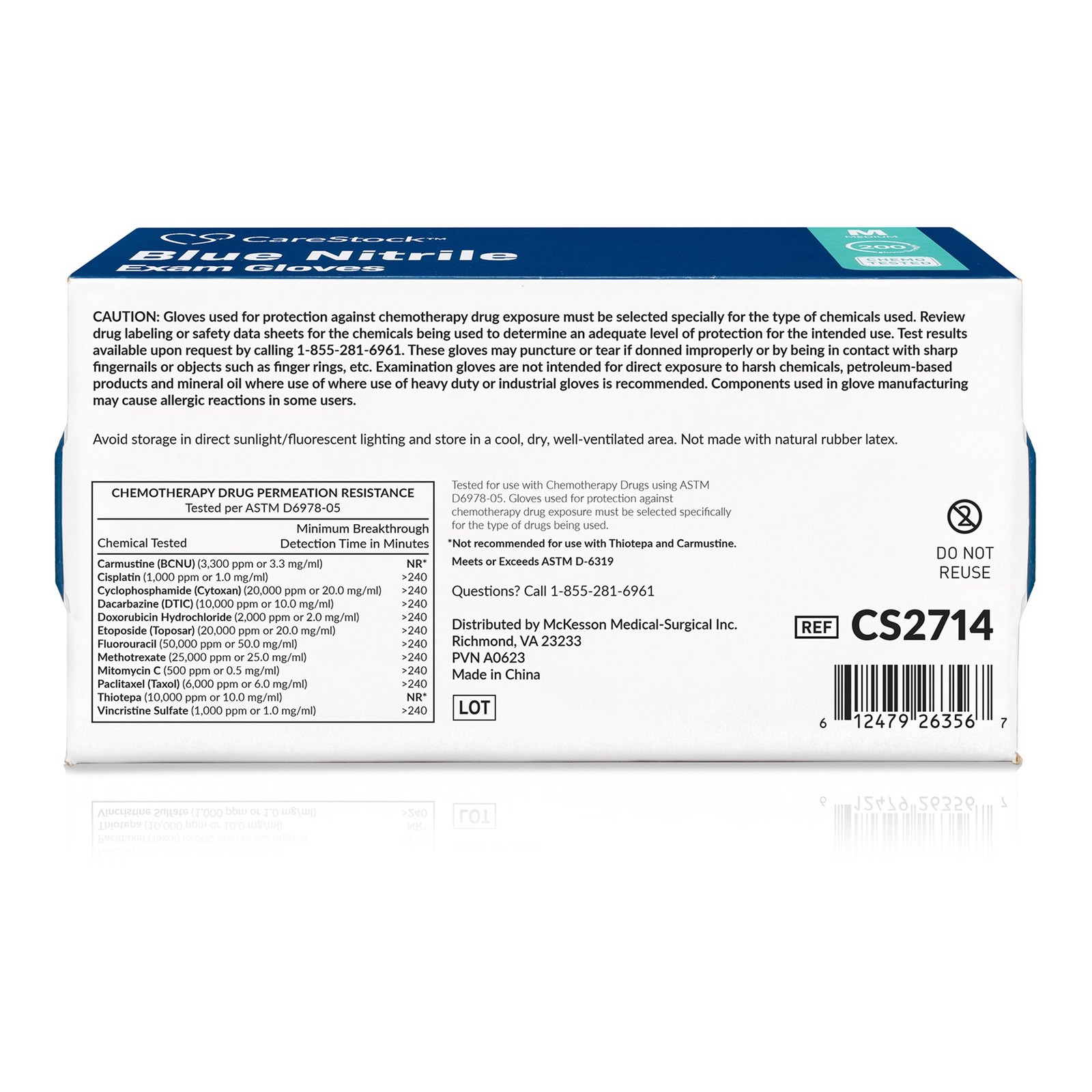 CareStock Nitrile Exam Glove Standard Cuff Length MEDIUM CS2714 2000 per Case