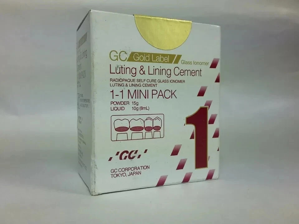 GC Fuji 1 Mini Pack Luting & Lining Cement Glass Ionomer Radiopaque 15g/10g.
