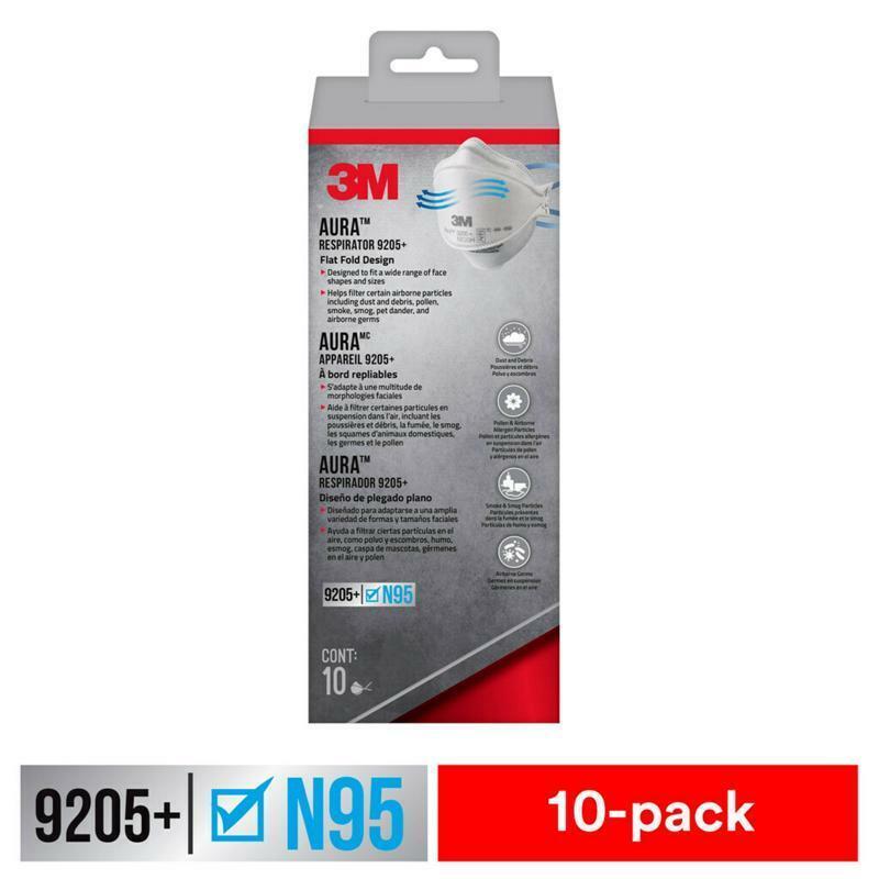 3M Aura N95 Dust Protection Particulate Respirator 9205+ White 9205P-10-DC