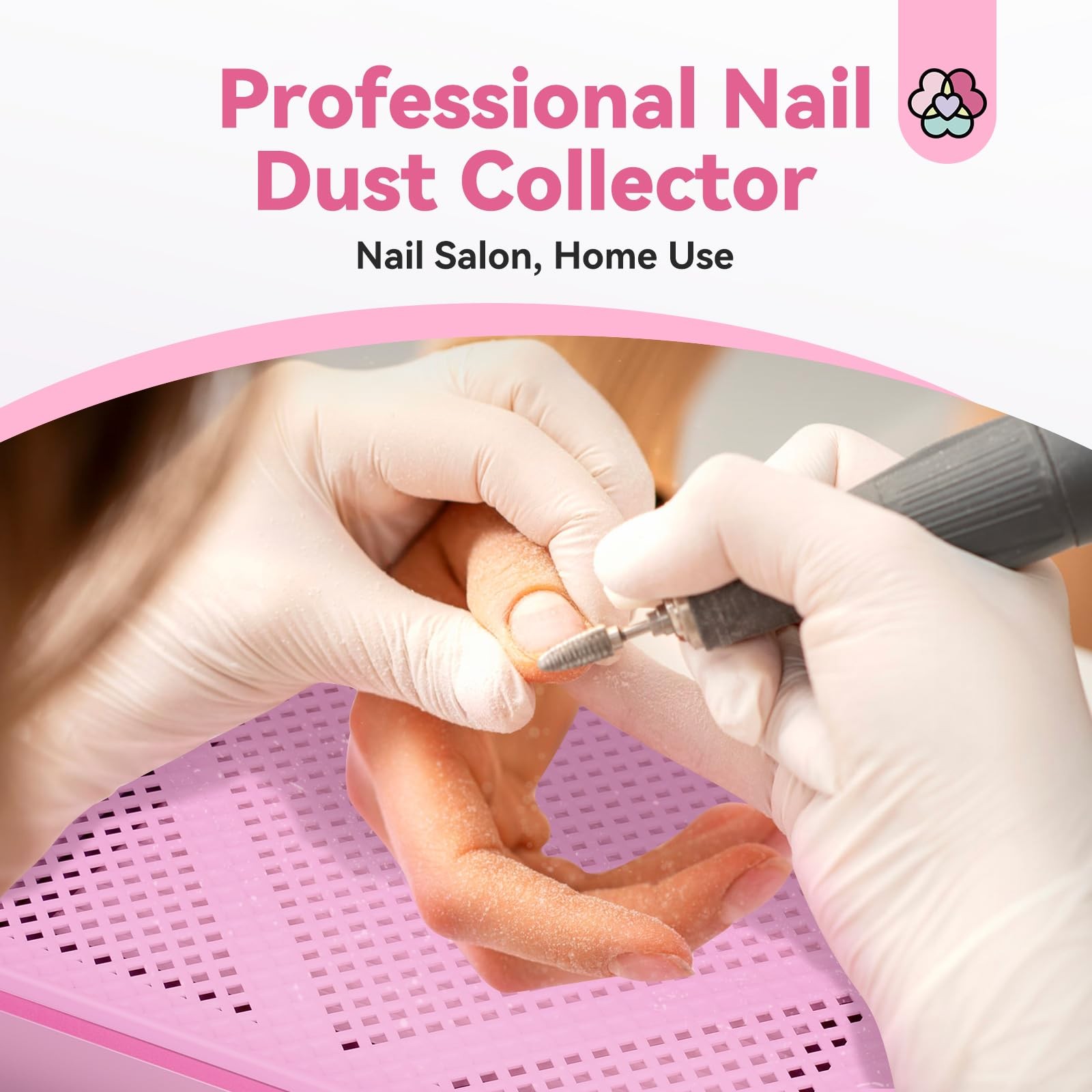 Saviland Nail Dust Collector 60W Powerful Nail Vacuum Dust Collector Brush