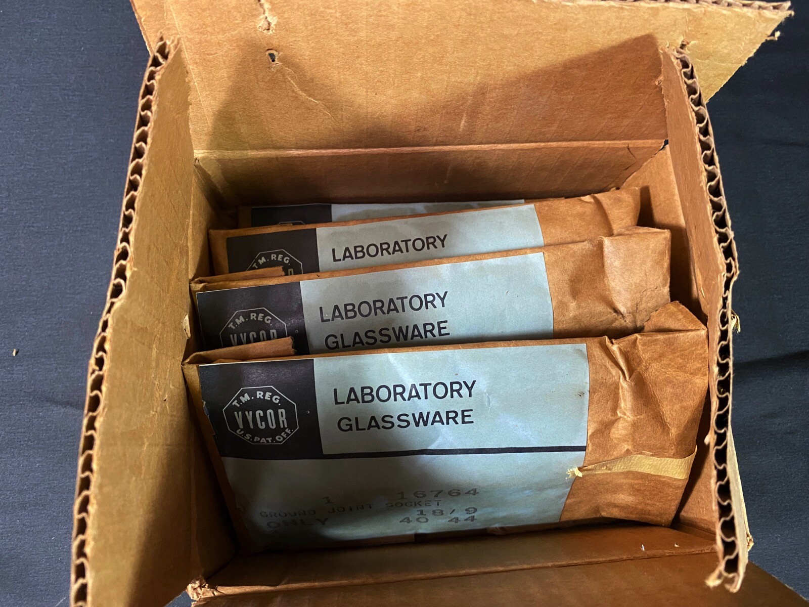 VYCOR 18/9 Ground Joint Corning Laboratory Glassware #16764 Socket Only (4/box)