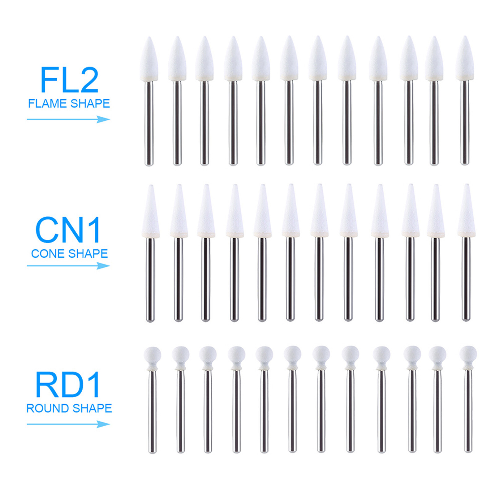 Dental Diamond Burs Cups Composite Polishing Burs Kit RA HP FG Shank Type SM