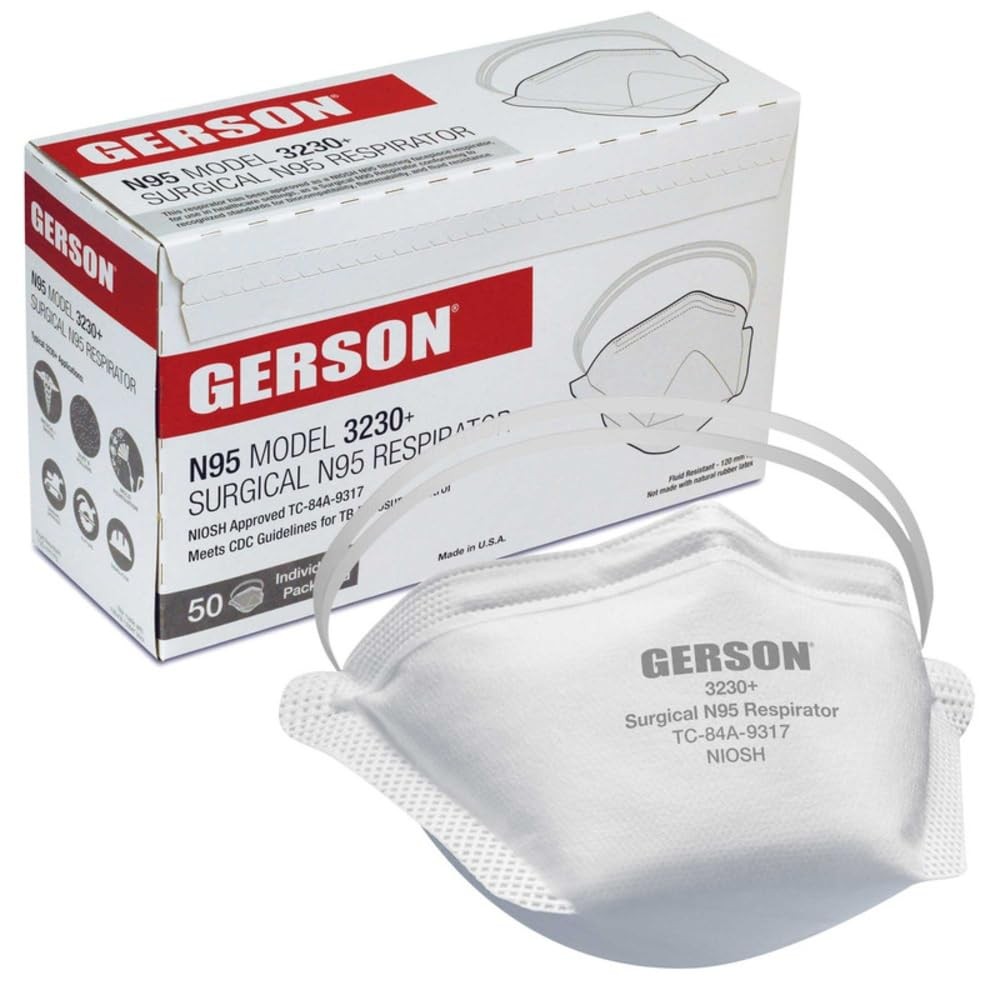 FDA Cleared Sugical N95 Pouch Respirator (3230+), NIOSH-Approved, Made in U.S…