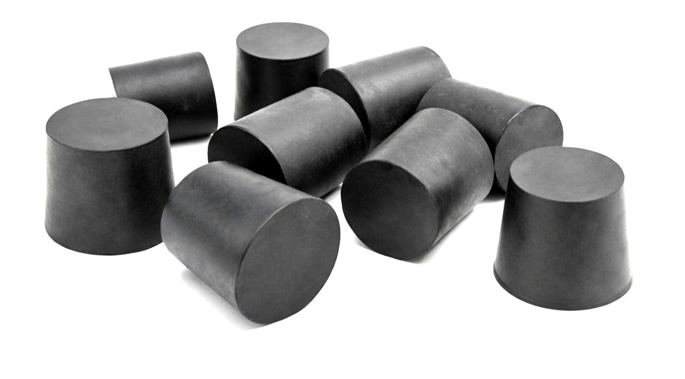 1″ Solid Black Rubber Stoppers Tapered Plug Rubber Cork Fits 1″ ID