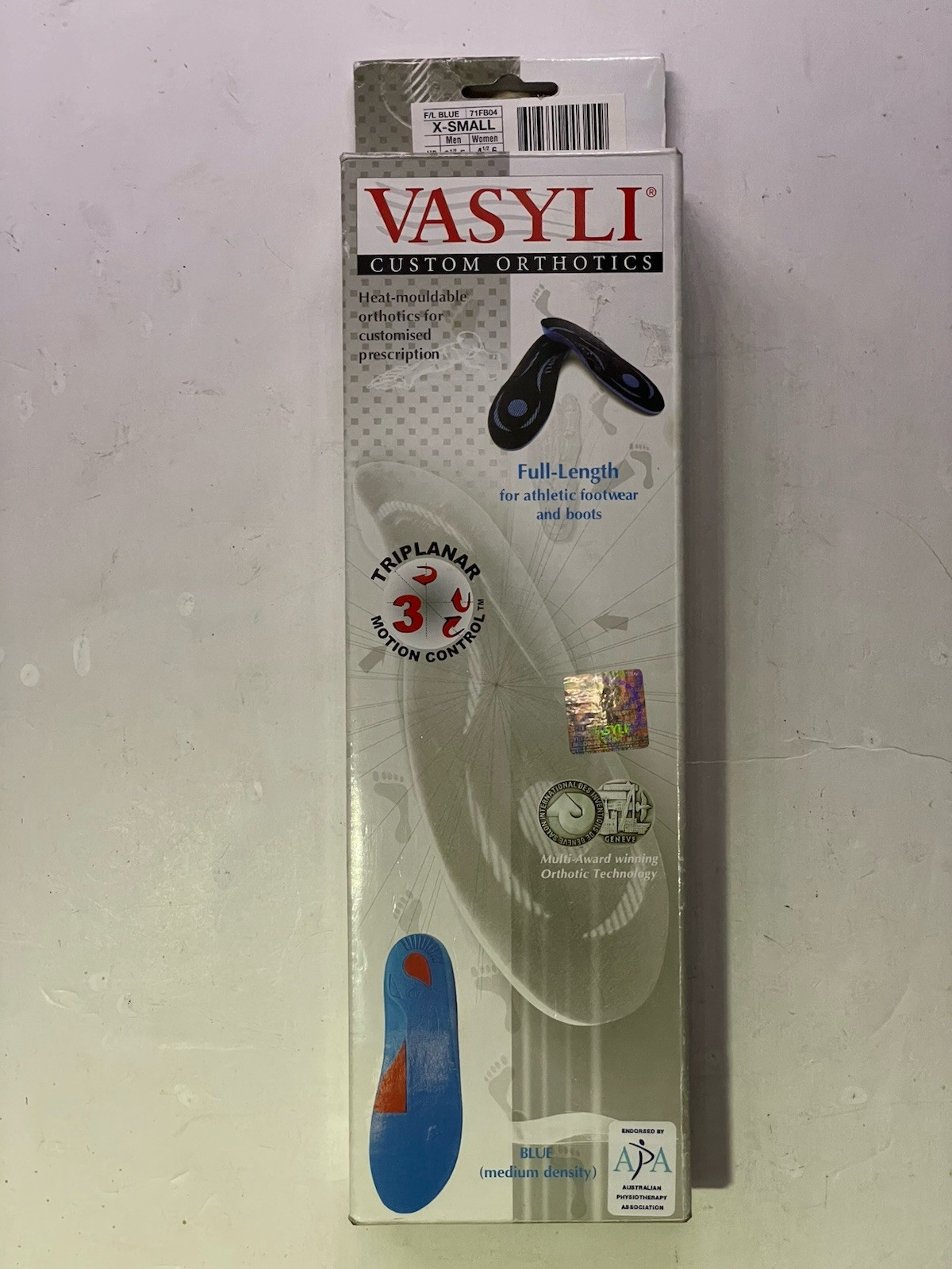 Custom Full Length Insoles, Blue, X-Small, Heel Grid Reduces Slippage, Medium…