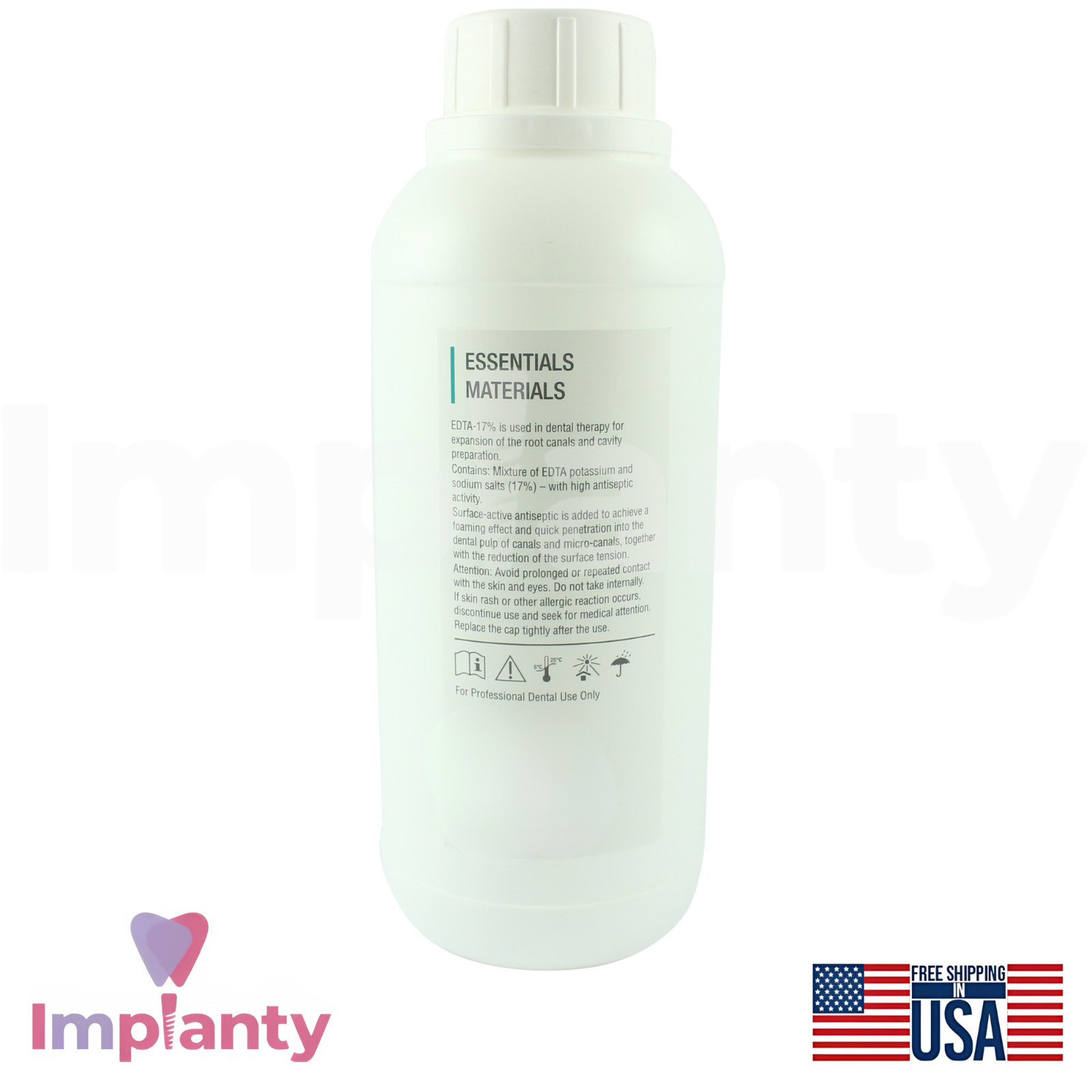 Dental EDTA 17% Solution Liquid Expansion & Preparation Clear Neutral pH