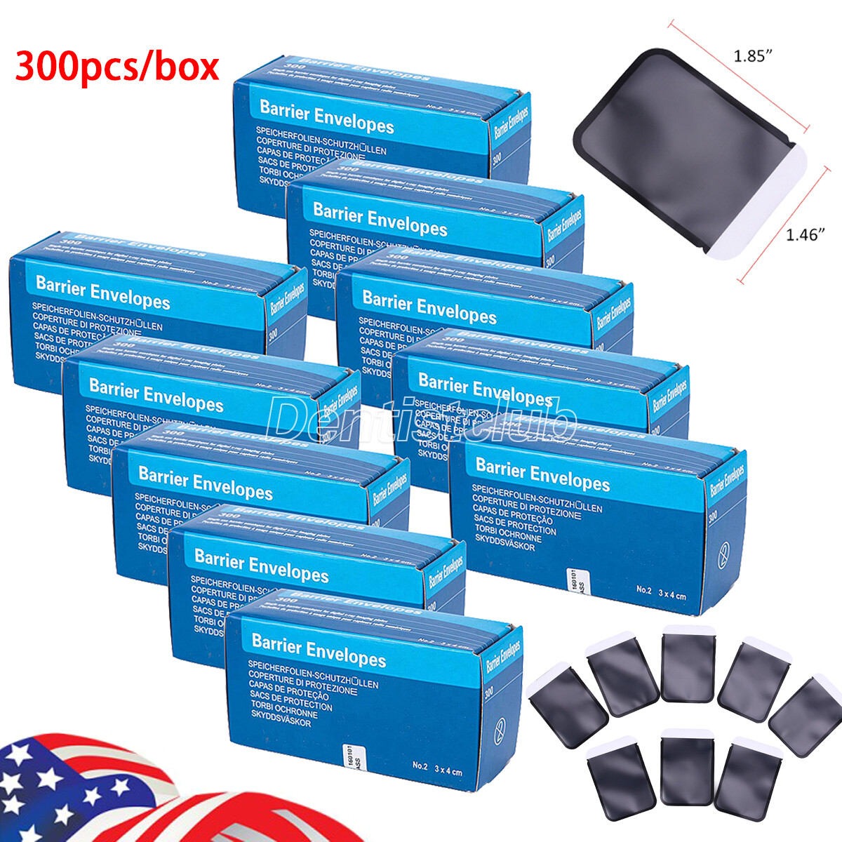 Dental Digital X-Ray Barrier Envelopes for Scan X Phosphor Plate Sizes 2 PE